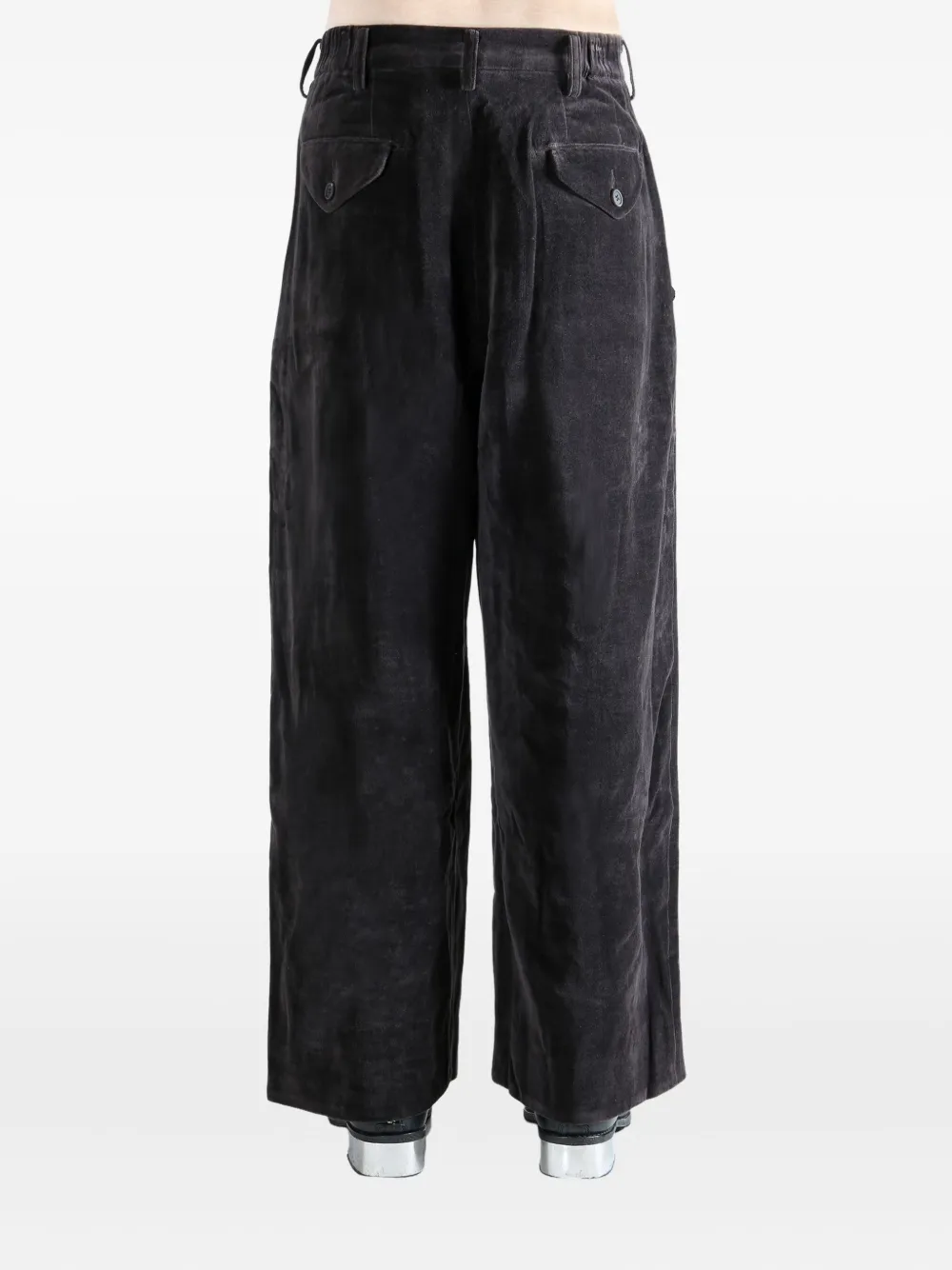 Ziggy Chen Pleated Wide-leg Trousers In Brown