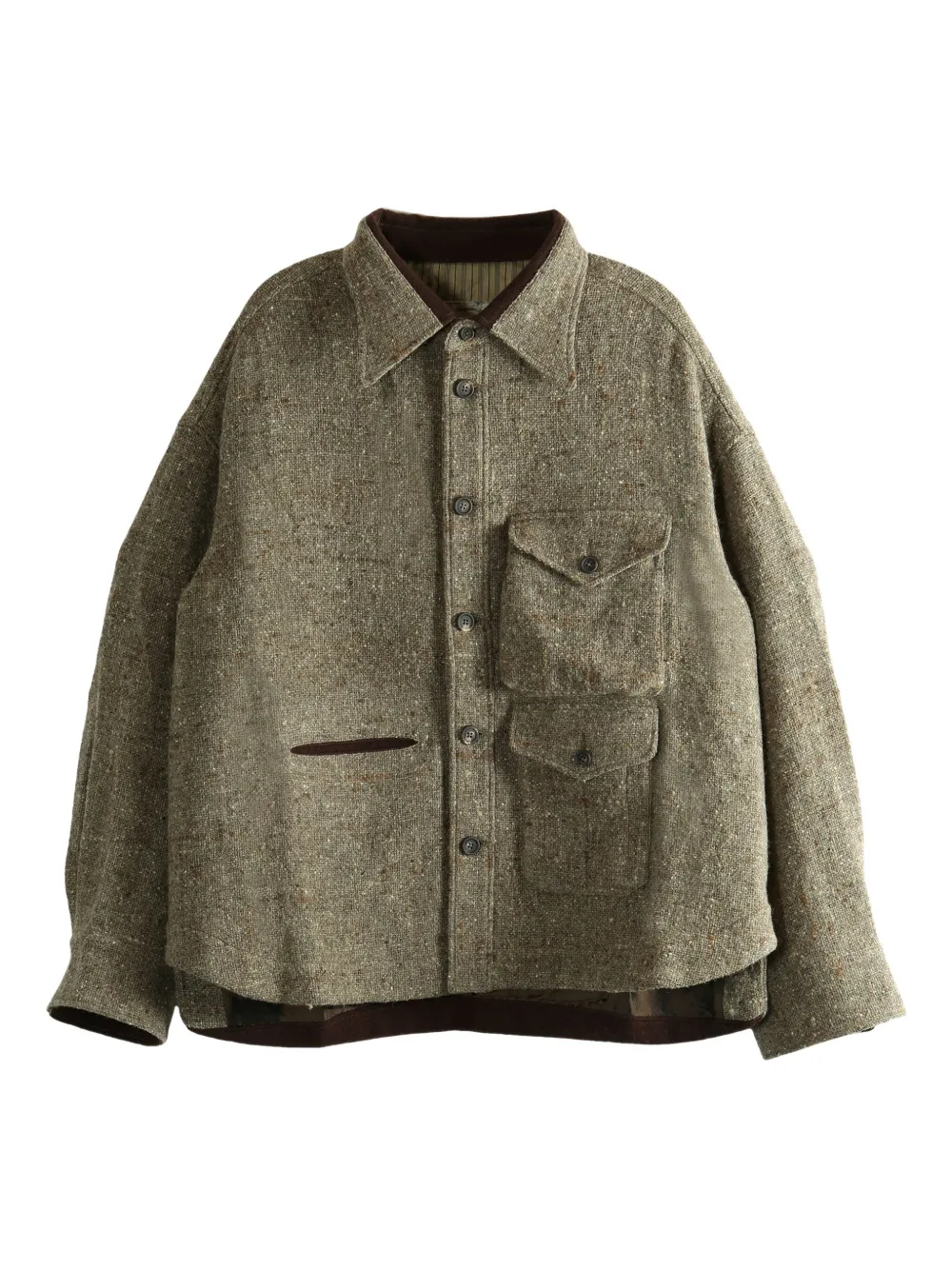 Ziggy Chen camisa oversize de lana | neutro | Image 1