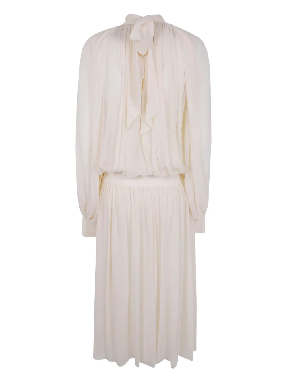 Semicouture gathered midi dress - Beige