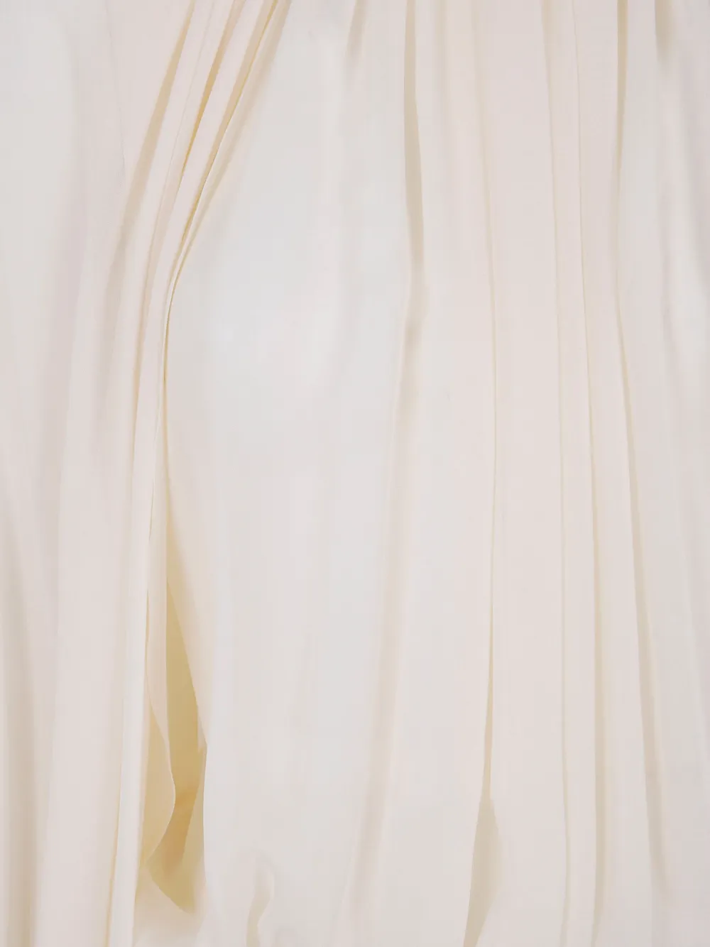 Semicouture Pleated Long Sleeve Dress With Bow Detail In Neutral