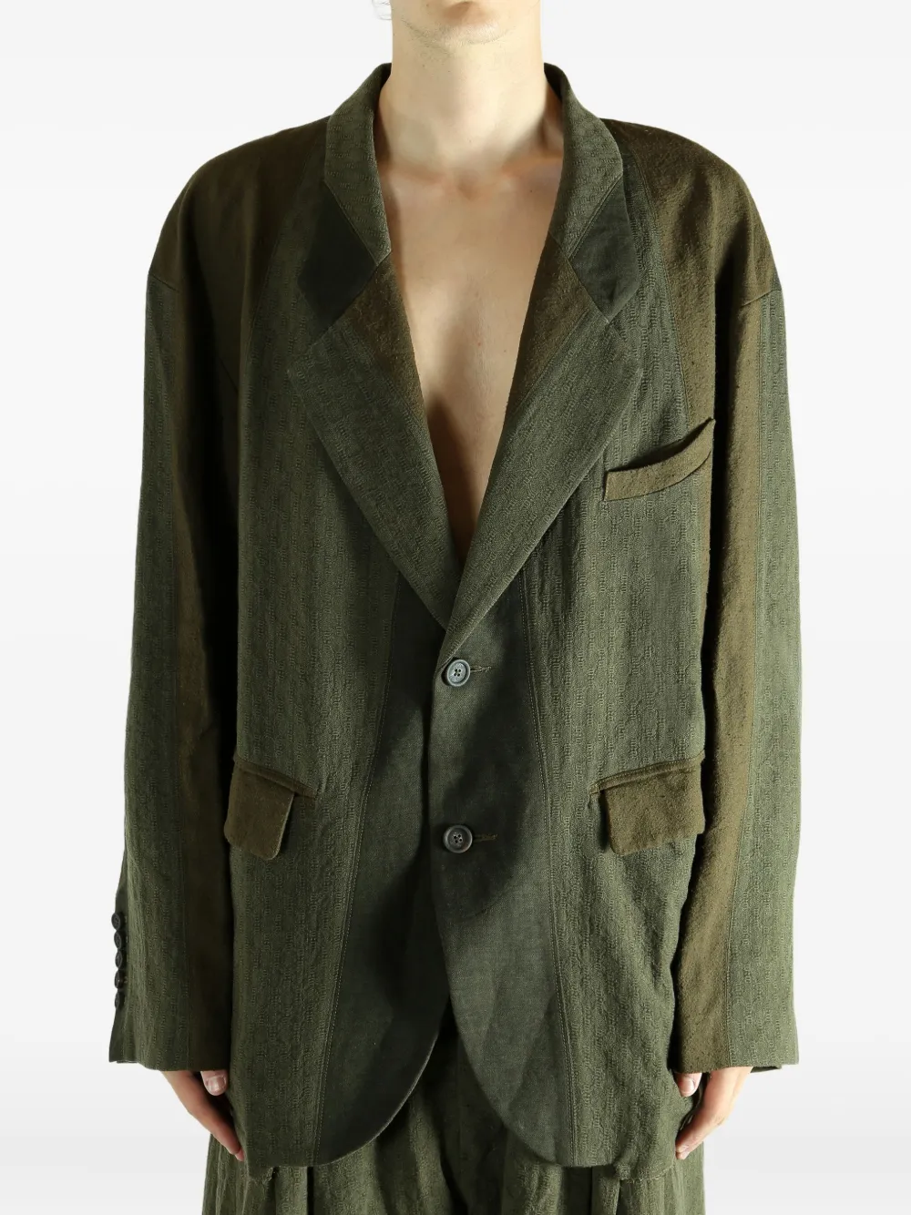 Ziggy Chen Single-breasted Blazer In Green