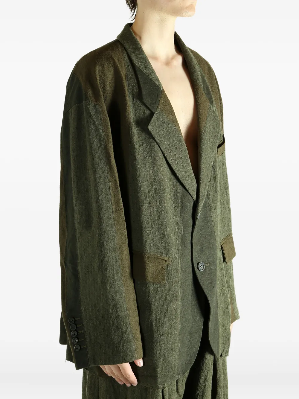 Ziggy Chen Single-breasted Blazer In Green