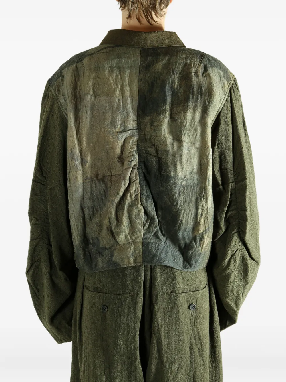 Ziggy Chen Buttoned Patch-pocket Jacket In Green