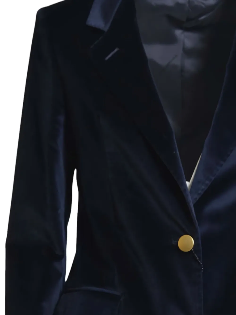 Tagliatore Button-fastening Velvet Blazer In Blue
