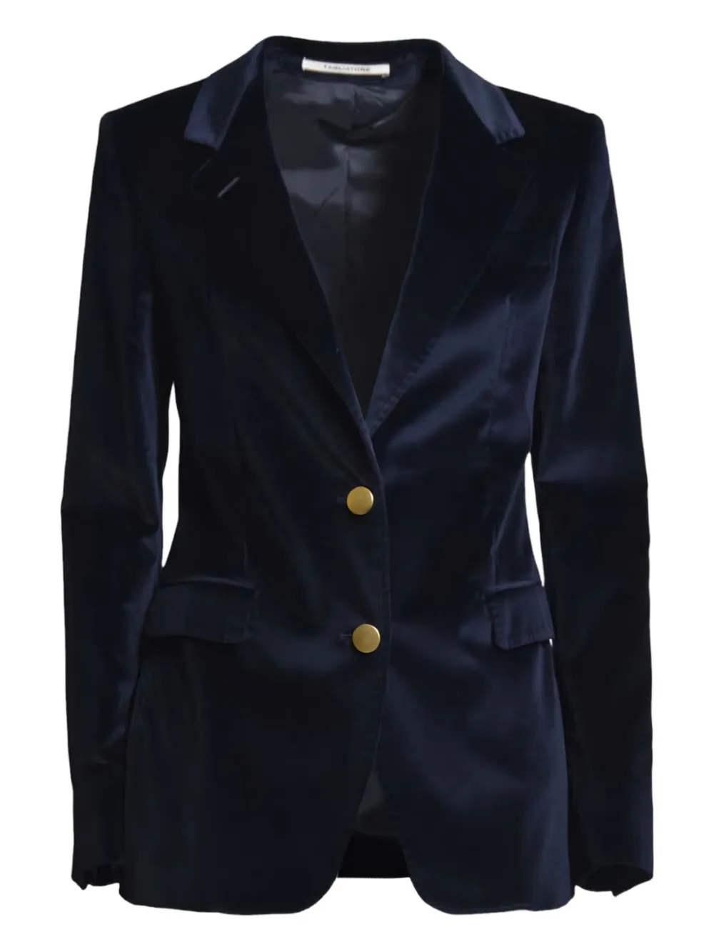 Tagliatore Button-fastening Velvet Blazer In Blue