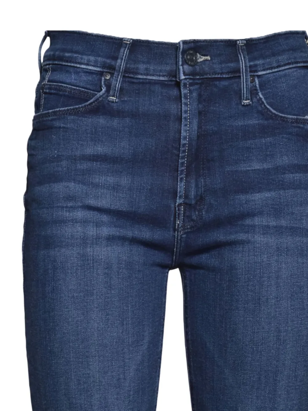 MOTHER Jeans met franje Blauw