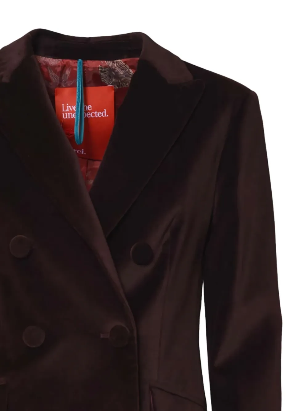 Merci Double-breasted Jacket In Burgundy