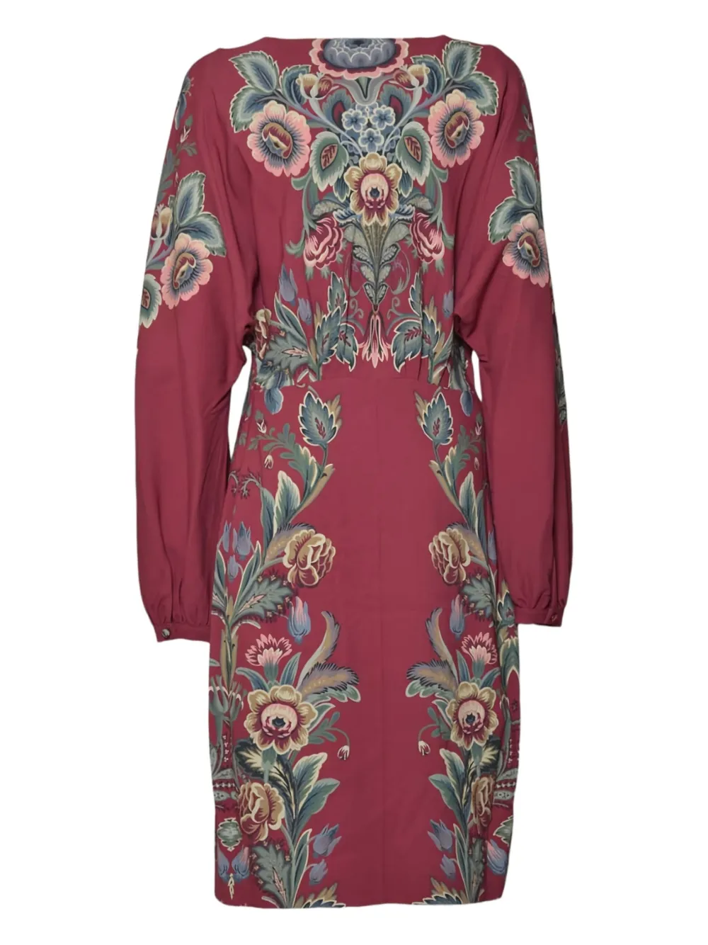ETRO Jurk met bloemenprint en V-hals - Rood