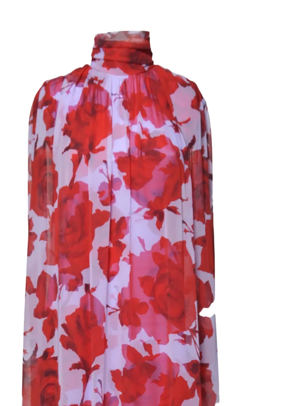 Msgm Maxi Dress With High Neckline And Cape-like Sleeves In Purple