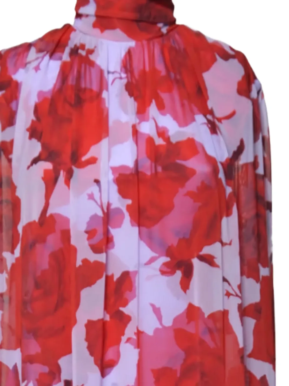MSGM Jurk met hoge hals en bloemenprint Paars