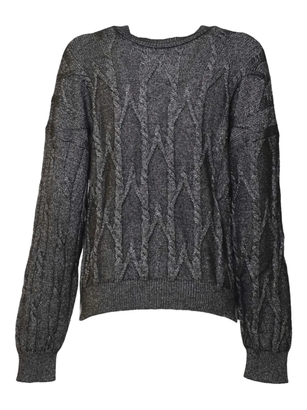 Solotre Classic Black Round Neck Sweater With Long Sleeves In Gray