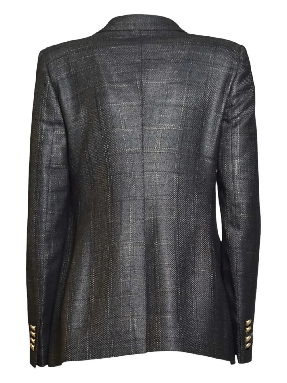 Tagliatore Double-breasted Check Blazer In Black