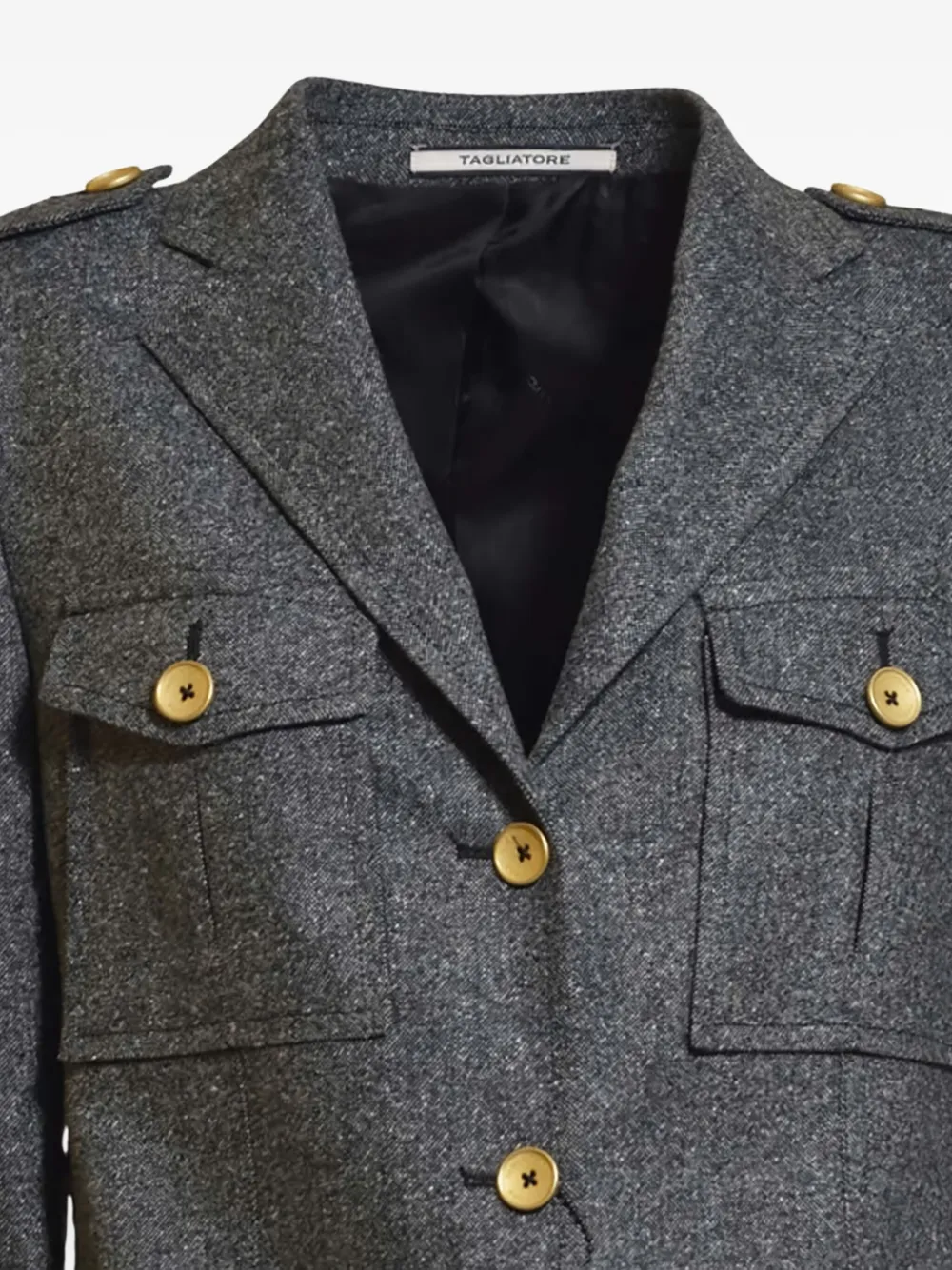 Tagliatore Blazer met klepzak en knoopsluiting Grijs