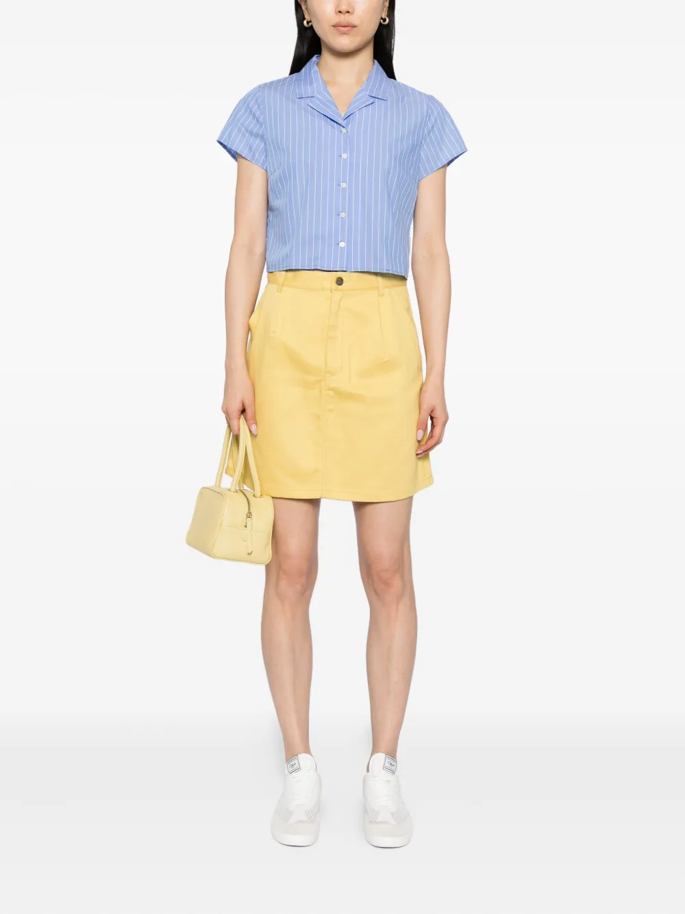 To B. By Agnès B. Logo-embroidered Mini Skirt In Yellow