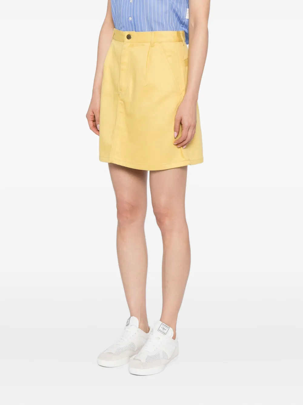 To B. By Agnès B. Logo-embroidered Mini Skirt In Yellow