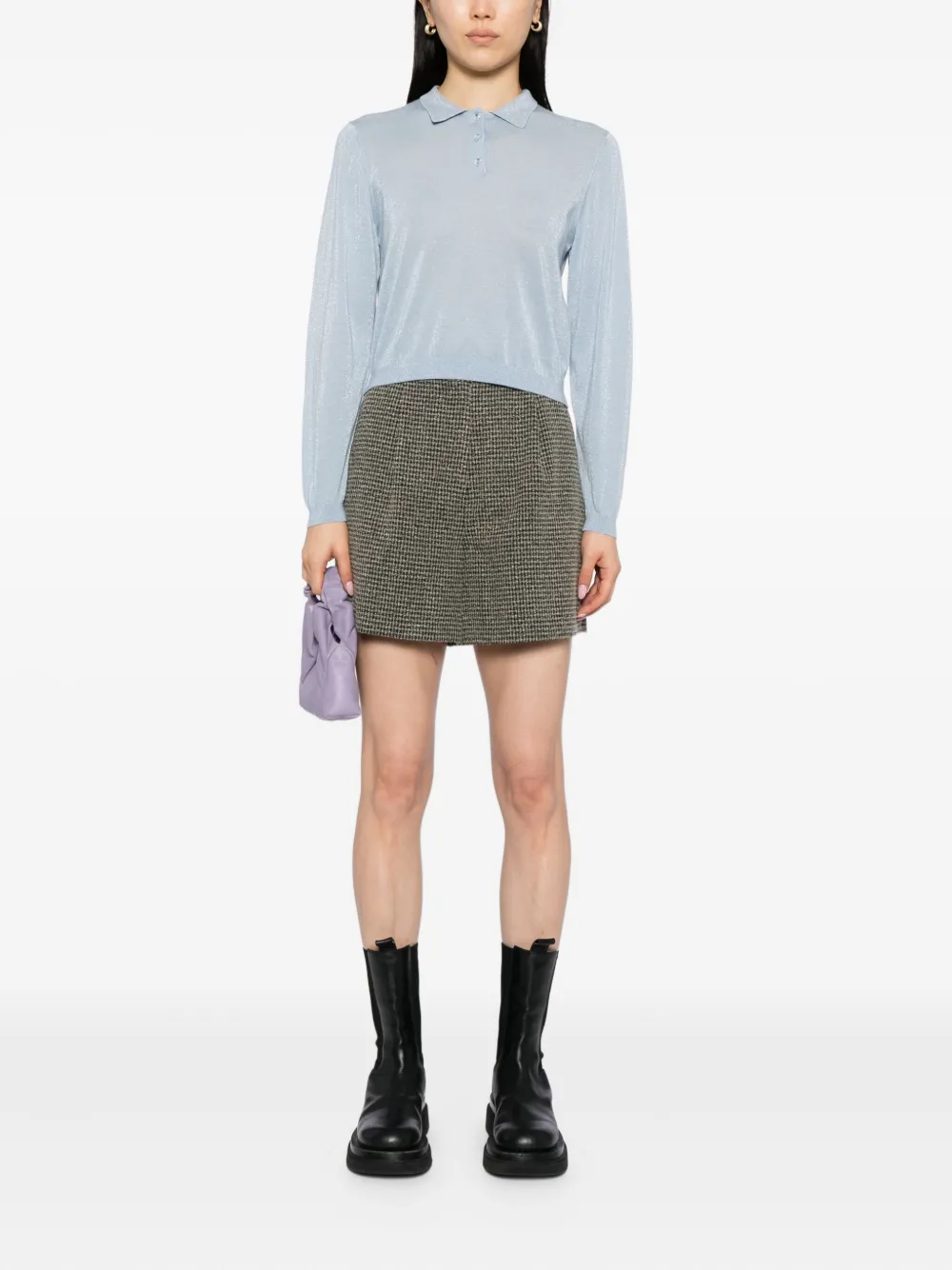 To b. by agnès b. Cropped poloshirt - Blauw