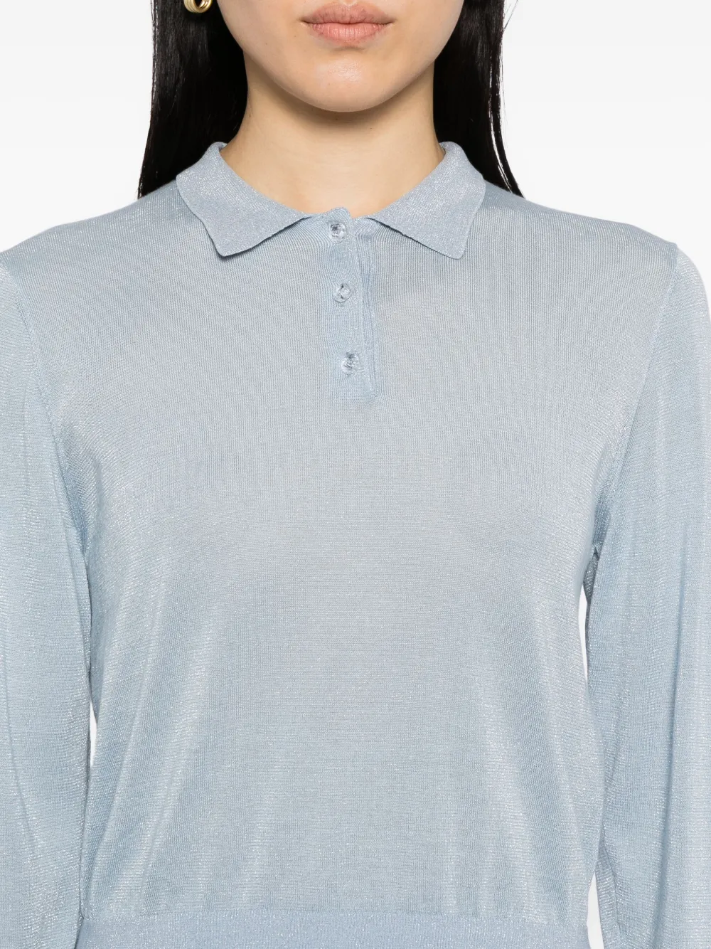 To B. By Agnès B. Cropped Polo Shirt In Blue