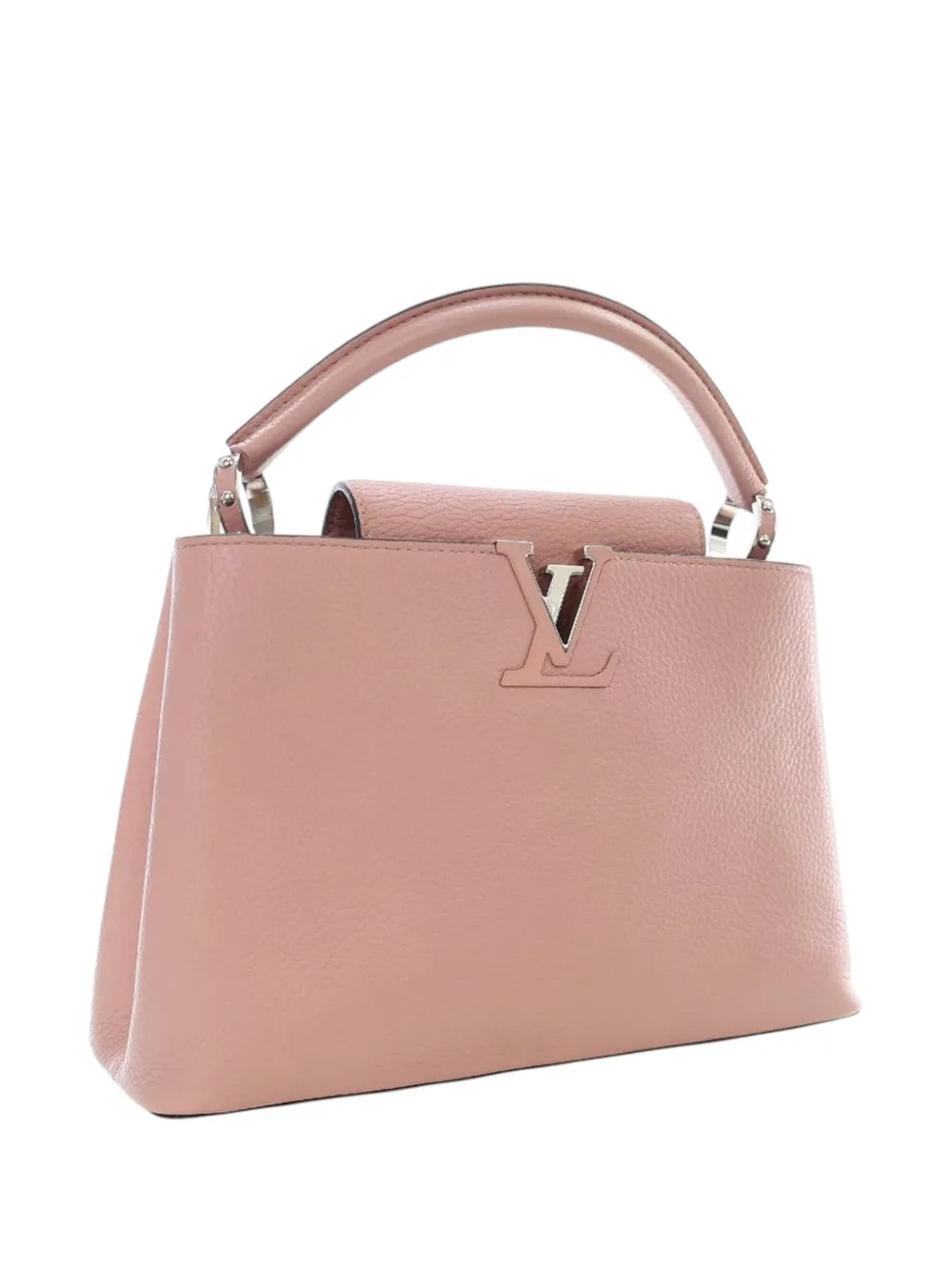 Pre-owned Louis Vuitton 2010-2025 Taurillon Capucines Pm Satchel In Pink