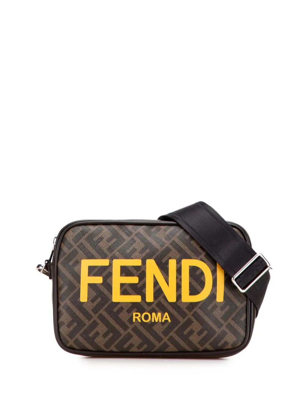 Fendi Pre-Owned Borsa a tracolla in tessuto lucido FF 1974 com logo 2010-2025 | marrone | Image 1