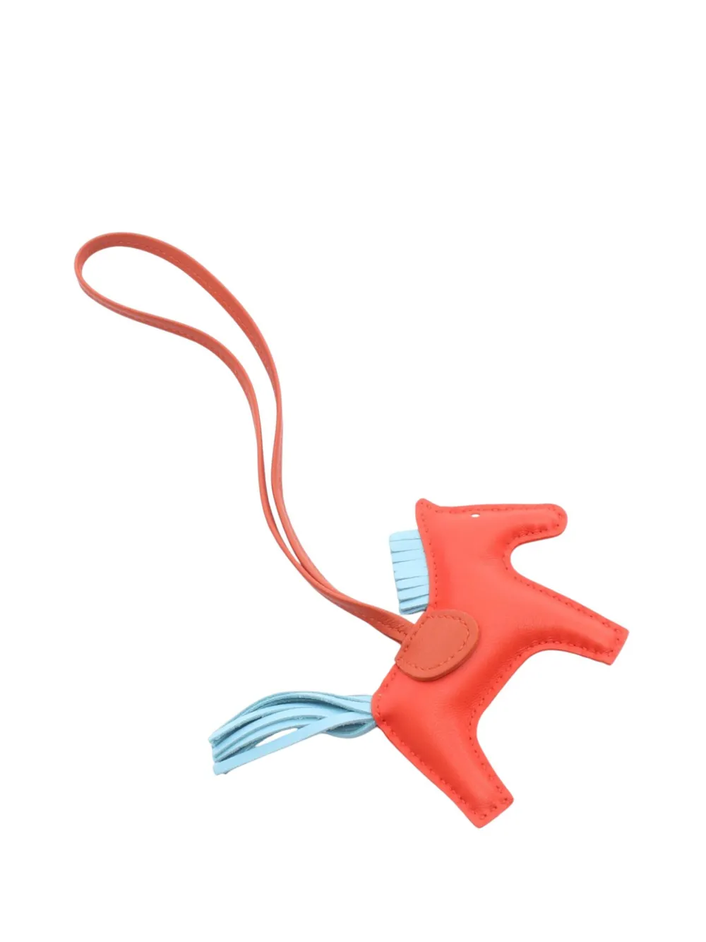 Hermès Pre-Owned 2017 Milo Lambskin and Swift Grigri Rodeo Pegase Bag Charm PM key chain | Orange | Image 1