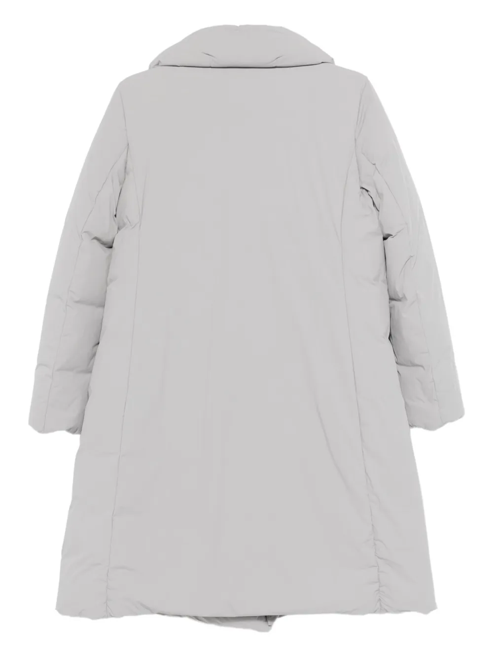 Emporio Armani Nylon Midi Down Jacket In Gray