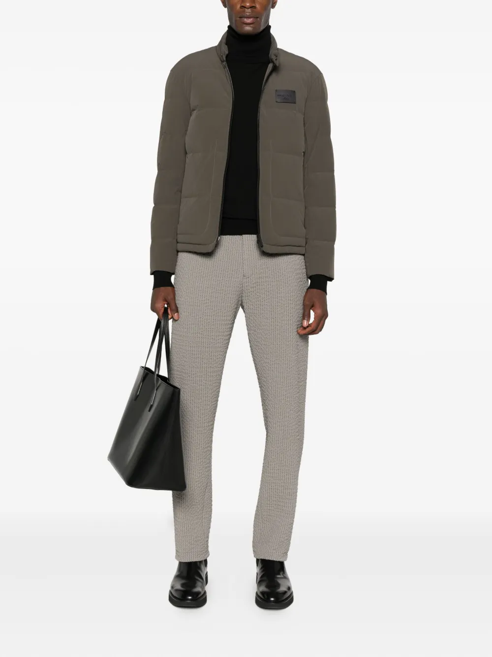 Emporio Armani Gewatteerde jas met rits - Groen