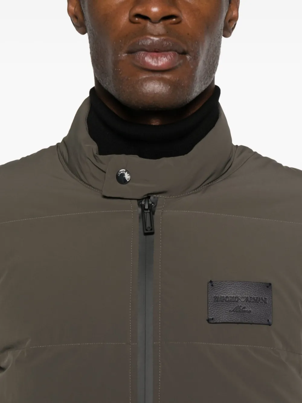 Emporio Armani Gewatteerde jas met rits Groen