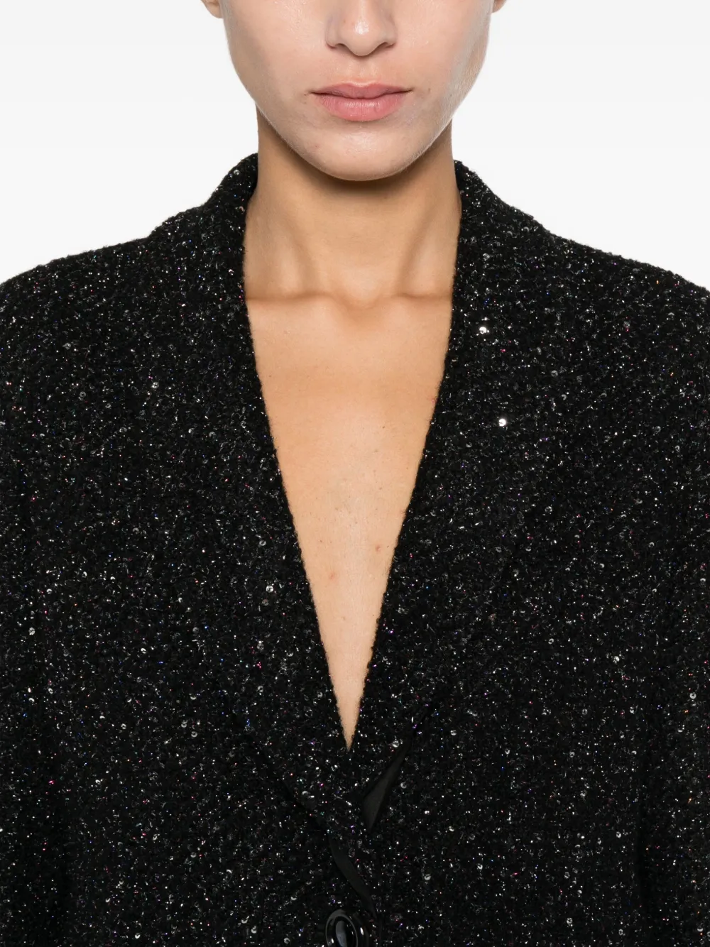 Emporio Armani Single-breasted Jacket Sparkling Finish In Black