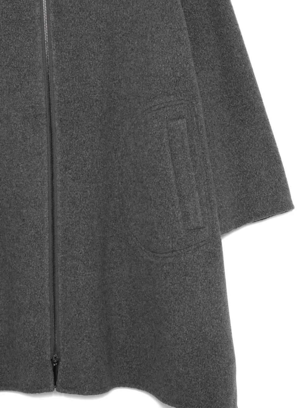 Emporio Armani Zip-up Coat In Gray