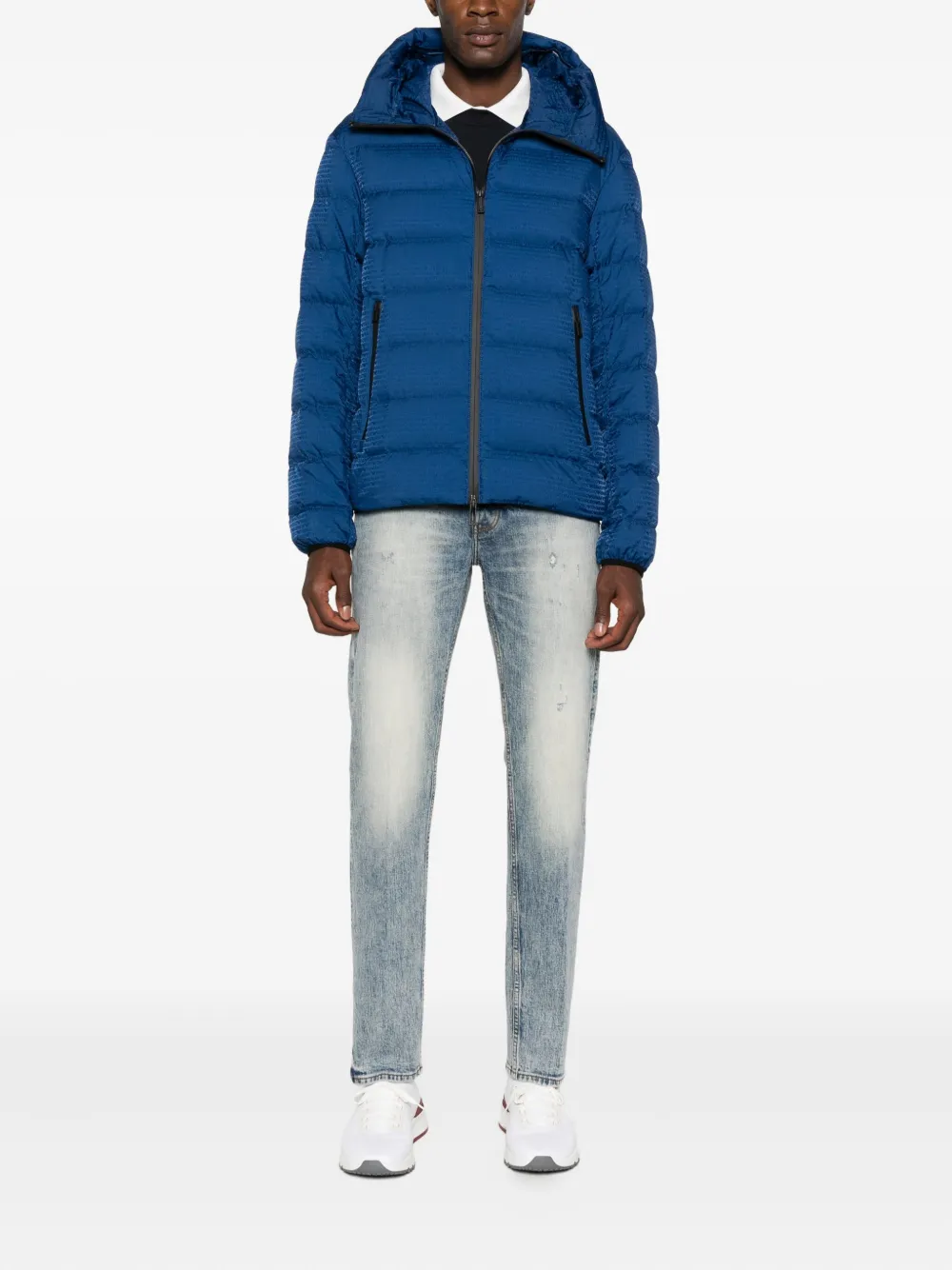 Emporio Armani Gevoerd jack met capuchon - Blauw