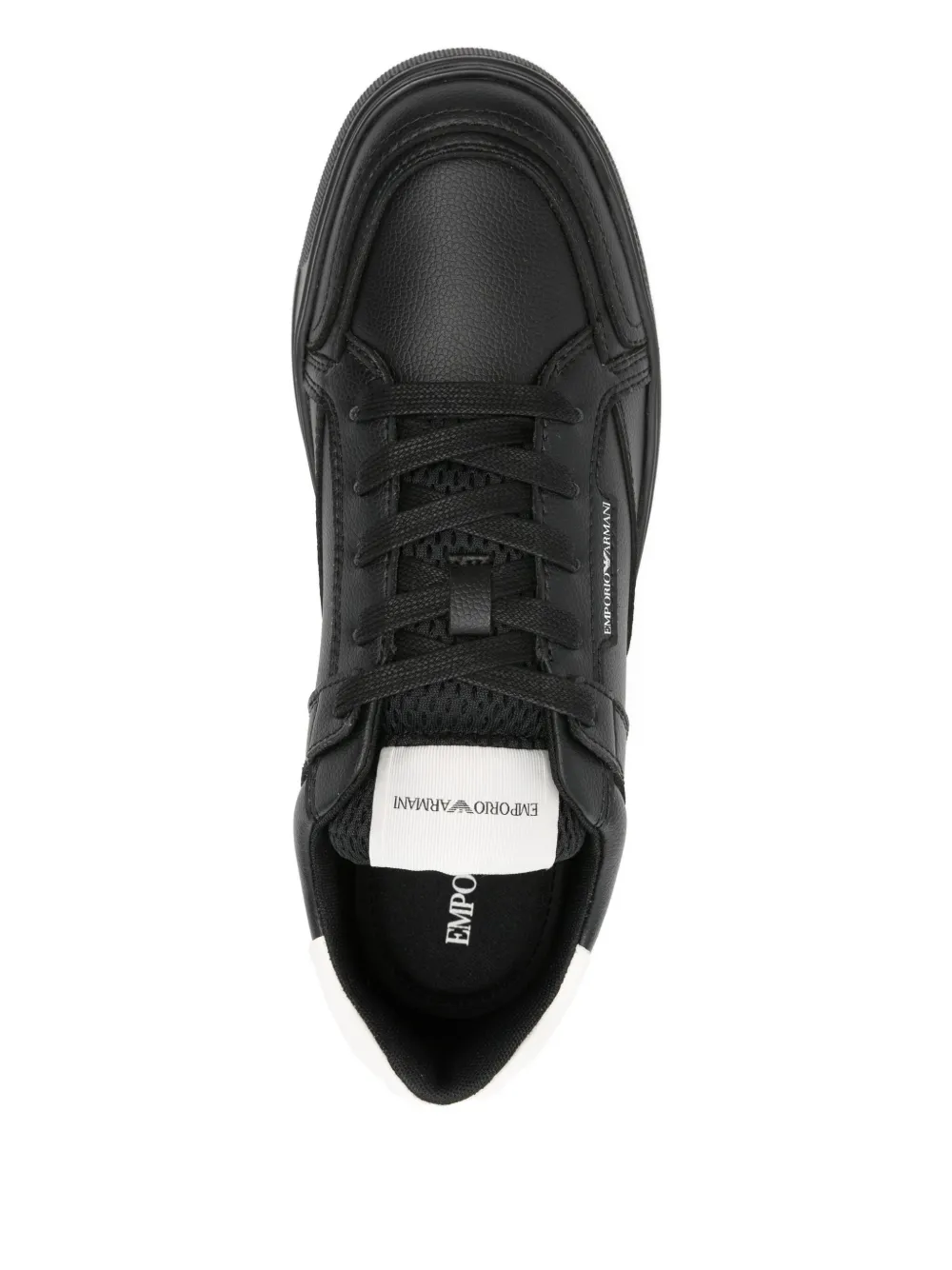 Emporio Armani Leren sneakers Zwart