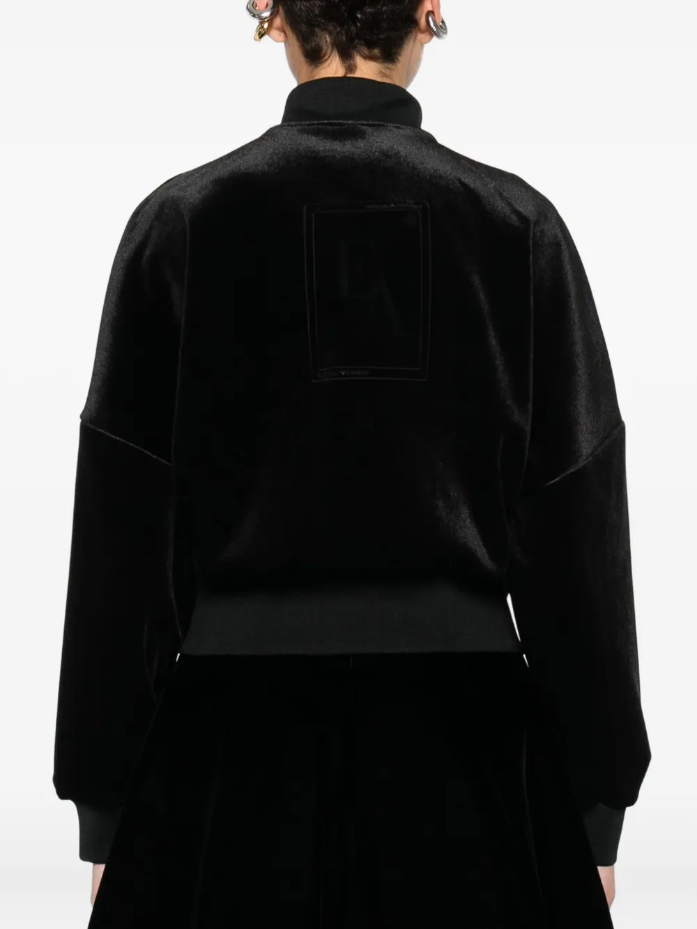 Emporio Armani Zip-up Bomber Jacket In Black
