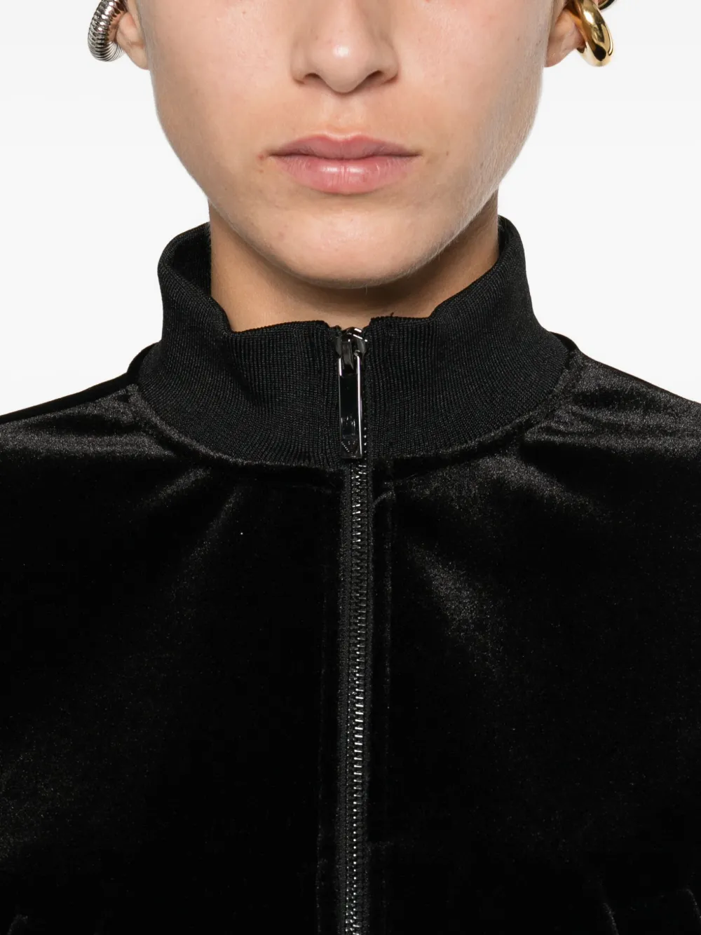 Emporio Armani Zip-up Bomber Jacket In Black