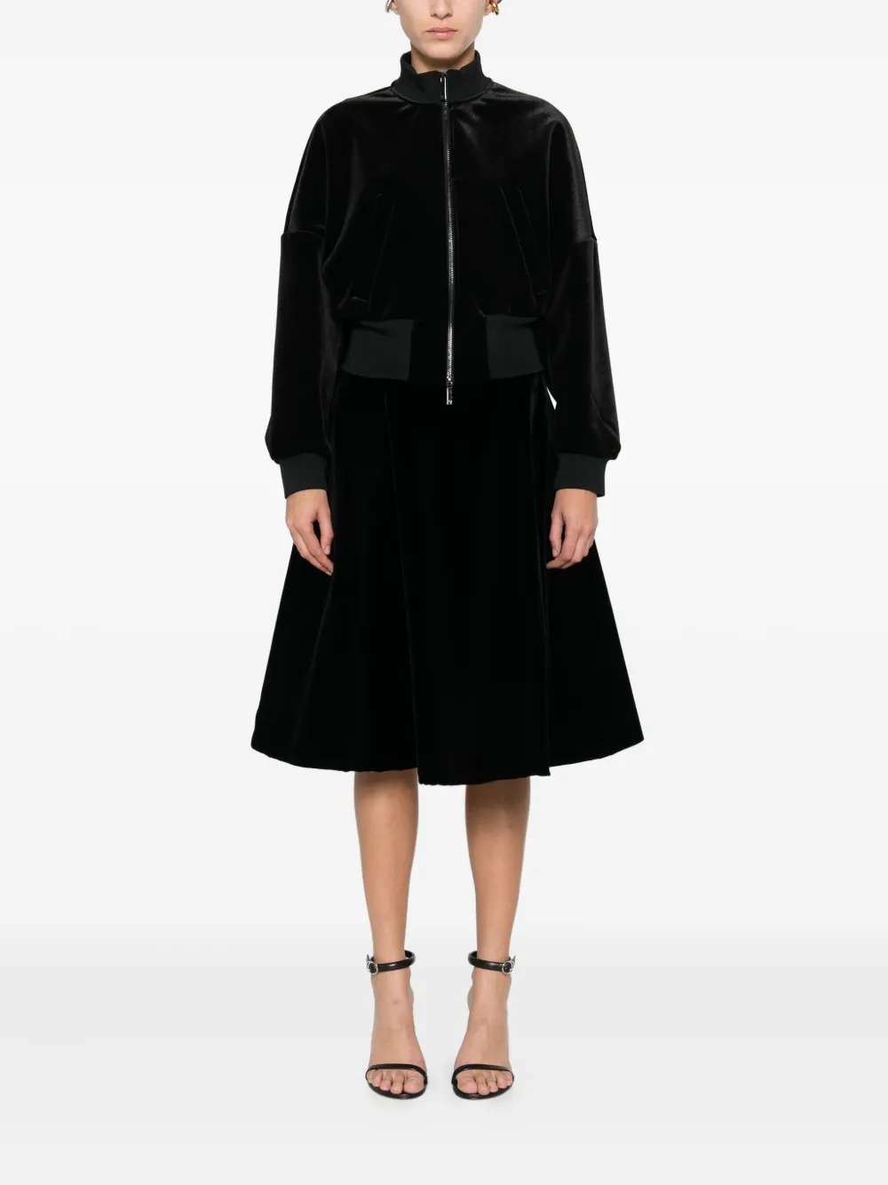 Emporio Armani Zip-up Bomber Jacket In Black