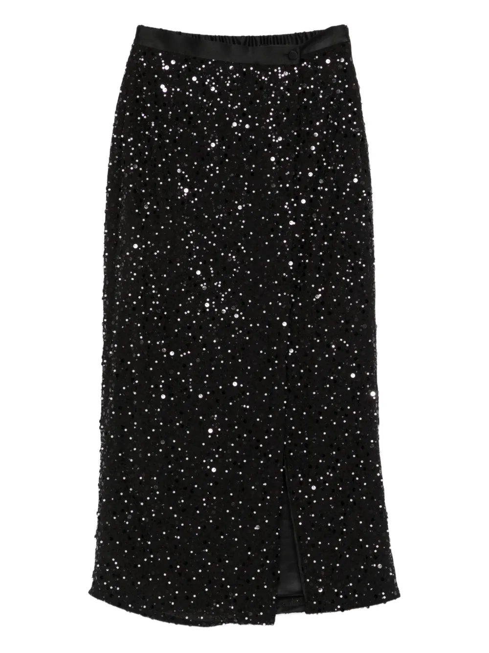 Emporio Armani Sequin-embellished Midi Skirt In Black