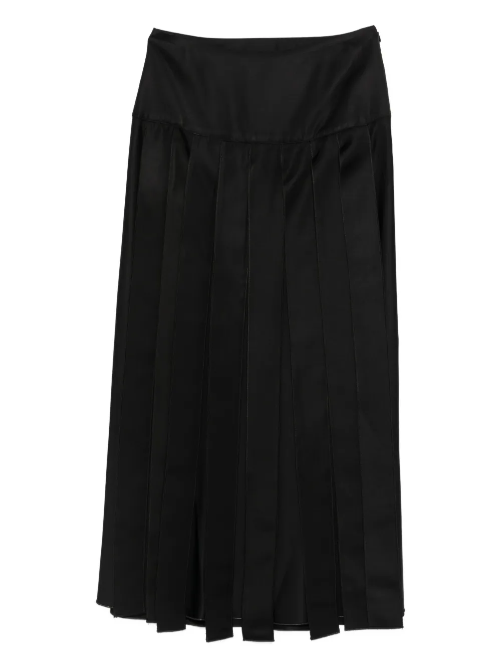 Emporio Armani Pleated Midi Skirt In Black