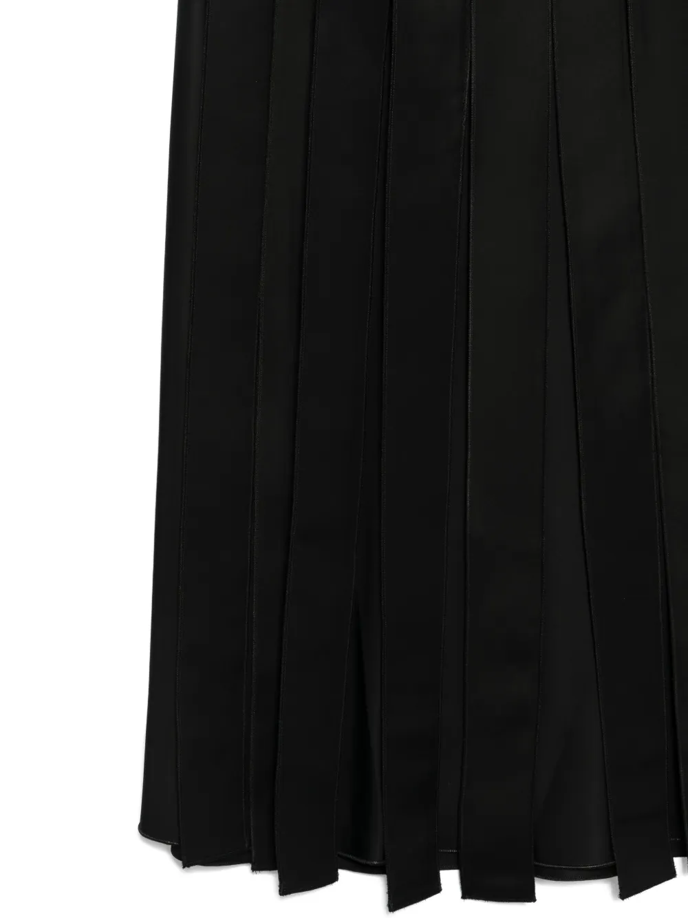 Emporio Armani Pleated Midi Skirt In Black