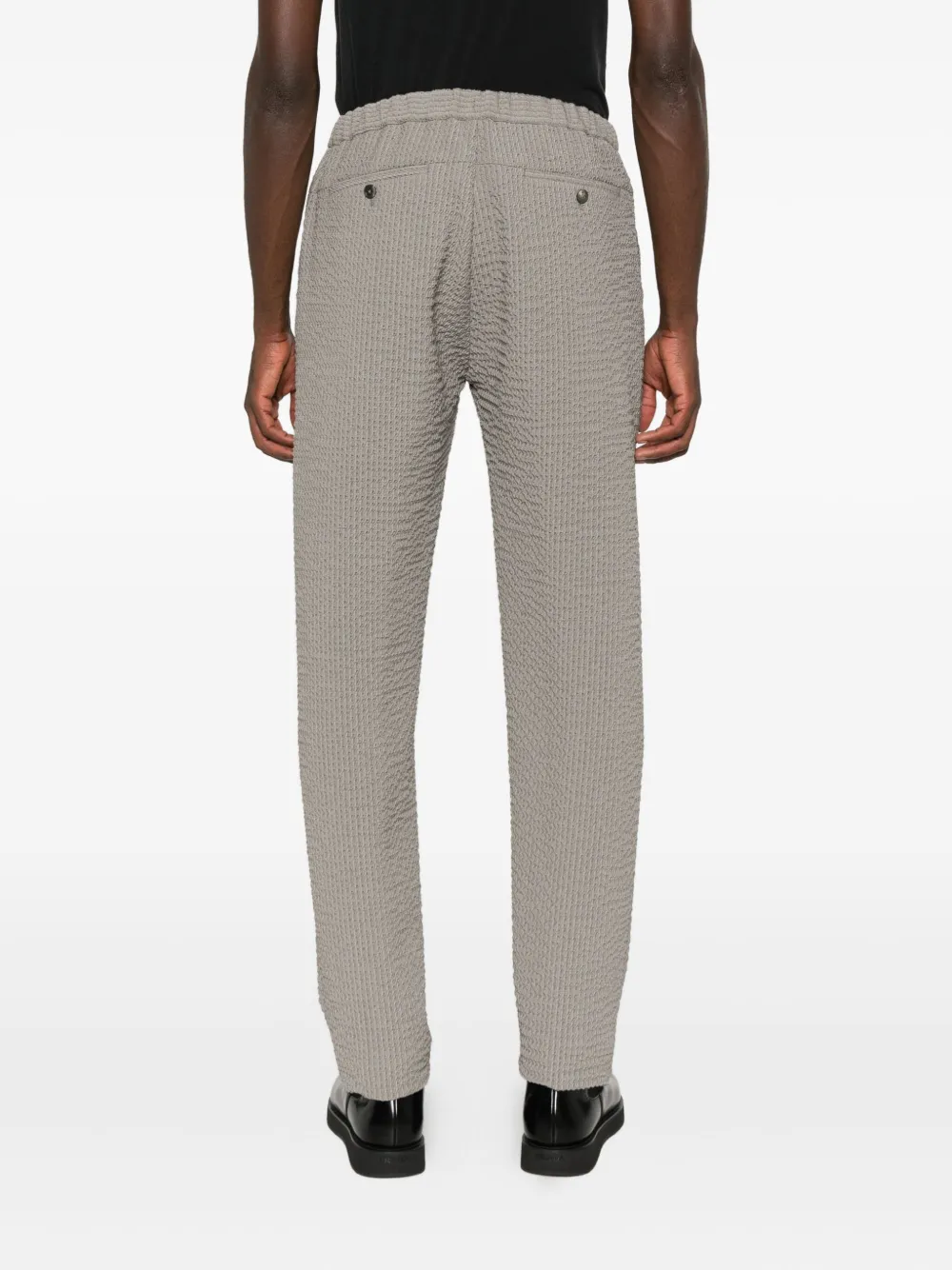 Emporio Armani Fijngeribbelde broek Grijs