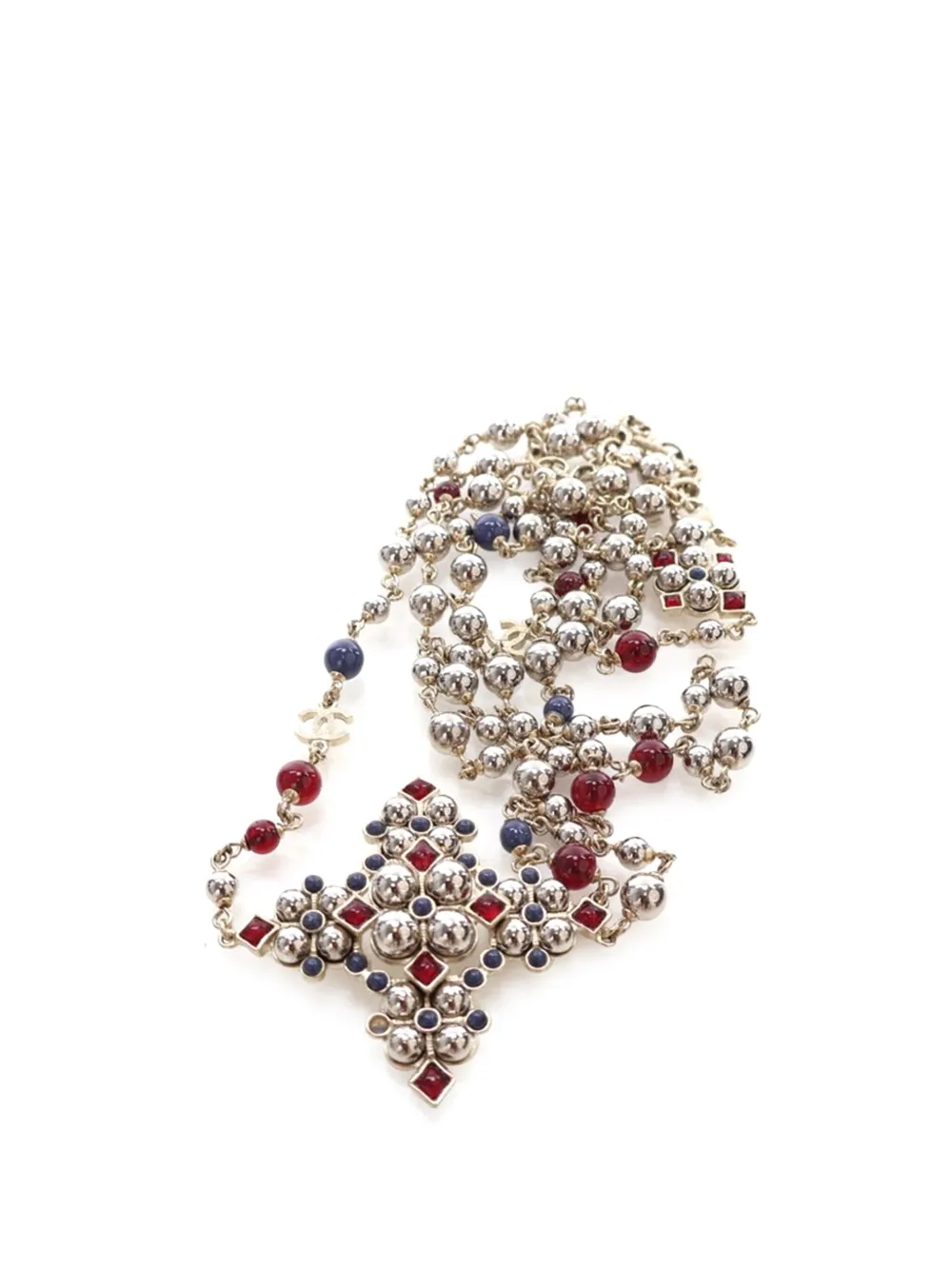 CHANEL Pre-Owned 1980-1990 Gold Plated Gripoix and Beaded Pendant CHANEL Pre-Owned 1980-1990 Gold Plated Gripoix and Beaded Pendant