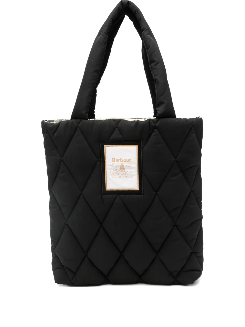 Barbour Mariah Quilted Tote Bag In Black