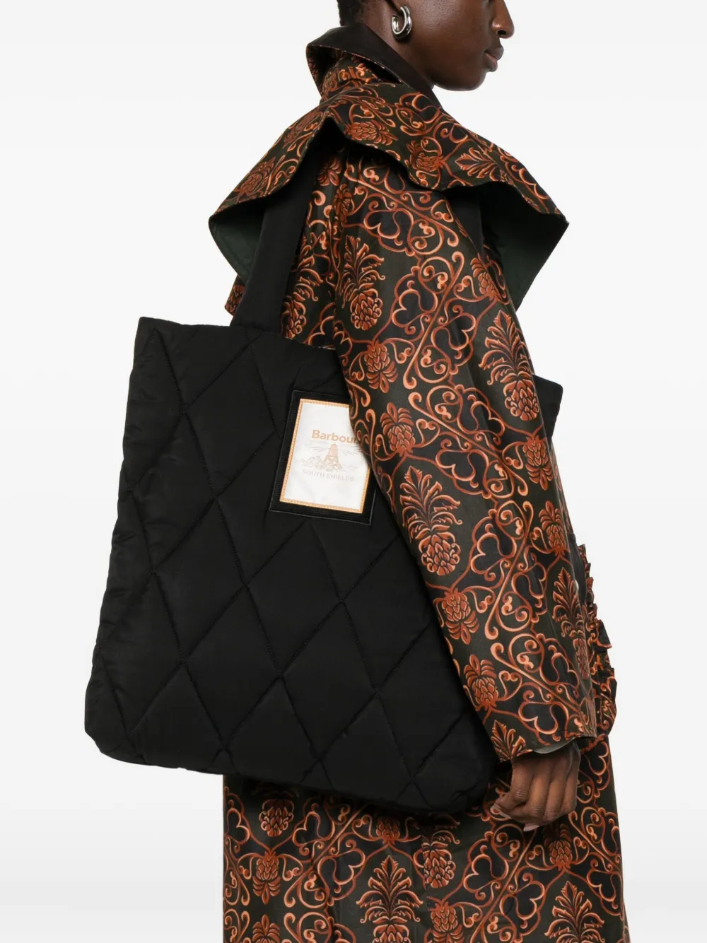 Barbour Mariah quilted tote bag - Zwart
