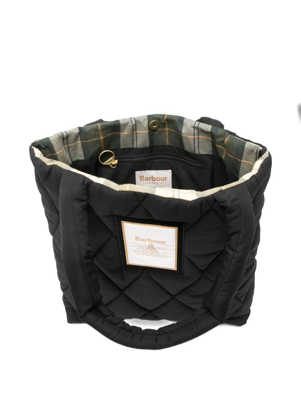 Barbour Mariah Quilted Tote Bag In Black