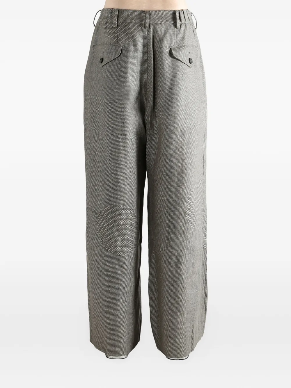 Ziggy Chen Linen Wide-leg Trousers In Gray