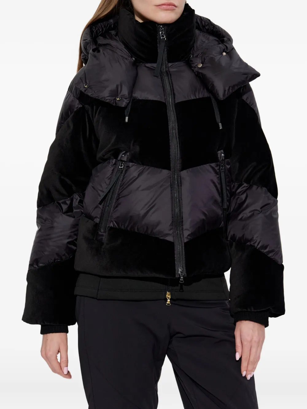 Bogner Cathy Hooded Panelled Jacket In Black