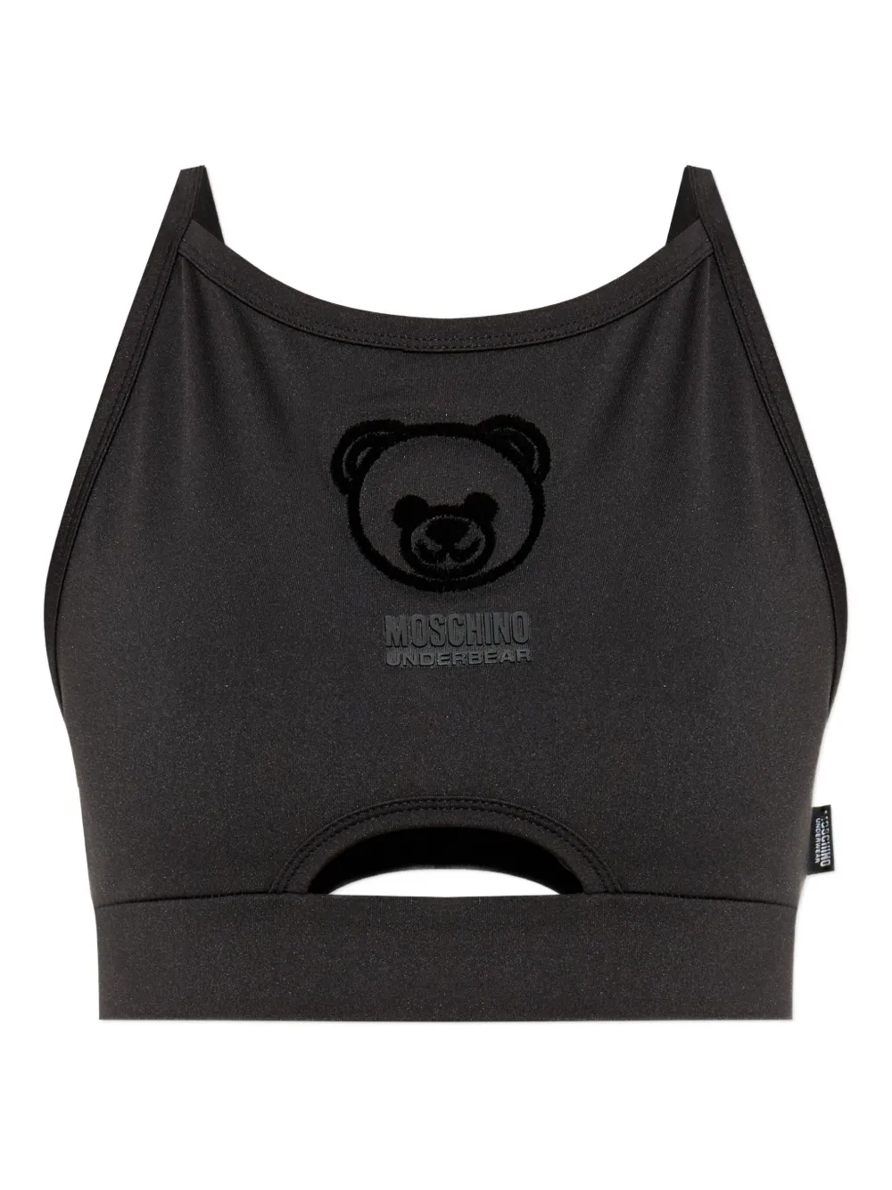 Moschino Teddy Bear-motif Sports Bra In Black