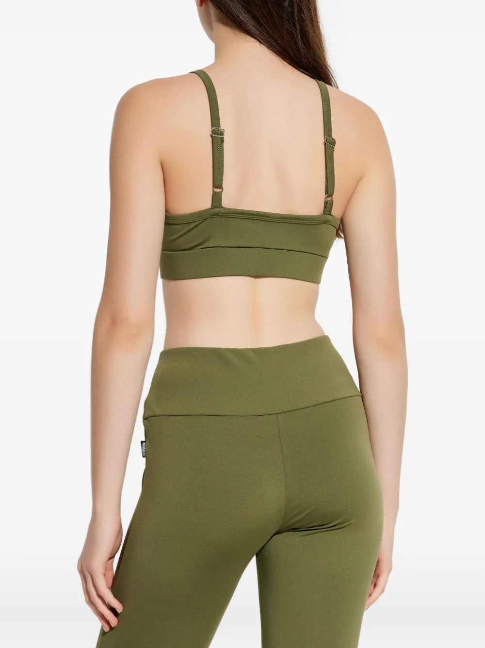 Moschino Teddy Bear Crop Top In Green