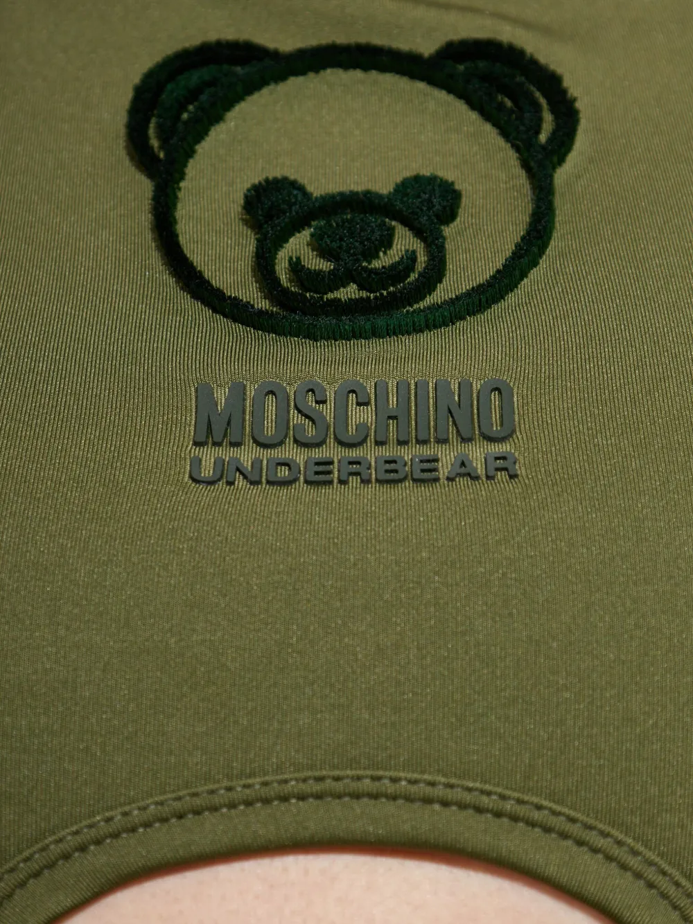 Moschino Teddy Bear Crop Top In Green