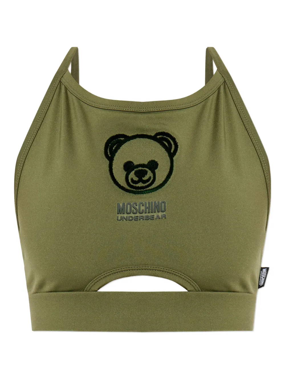 Moschino Teddy Bear Crop Top In Green