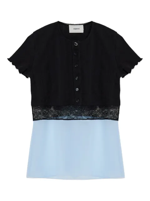 Coperni lace-panelled blouse