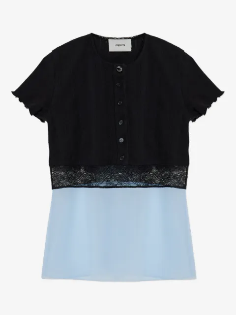 Coperni lace-panelled blouse